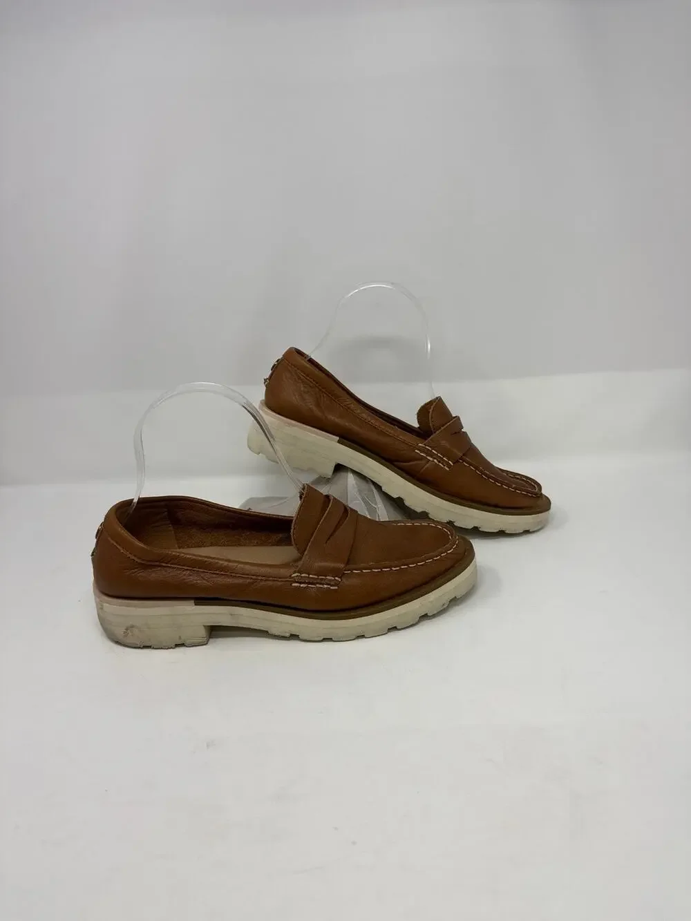 Sperry Size 7.5 Top Sider Penny Loafer Super Soft Leather Tan Brown Cushioned